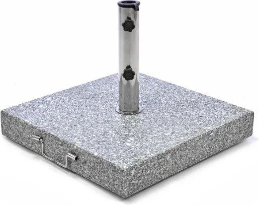 Podstawa z granitu i stali nierdzewnej kwadratowa z kółeczkami pod parasol 50 k