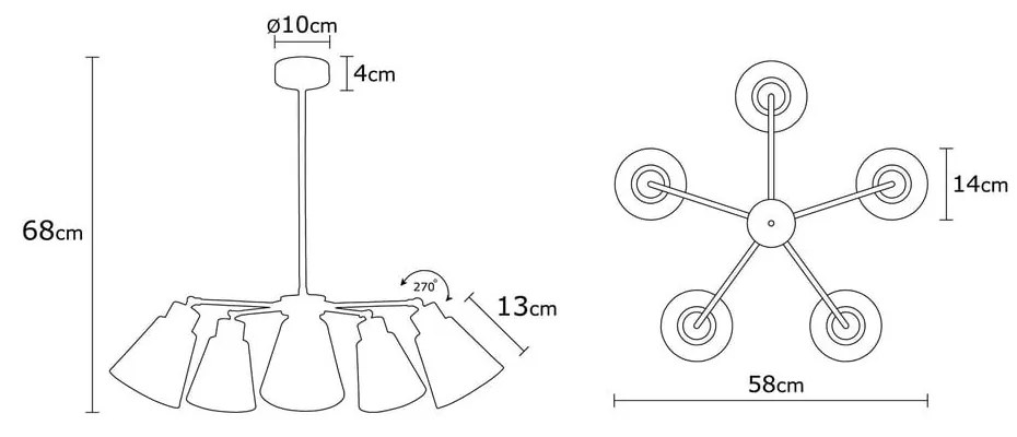 Lampa wisząca z metalowym kloszem ø 58 cm Manavgat – Opviq lights