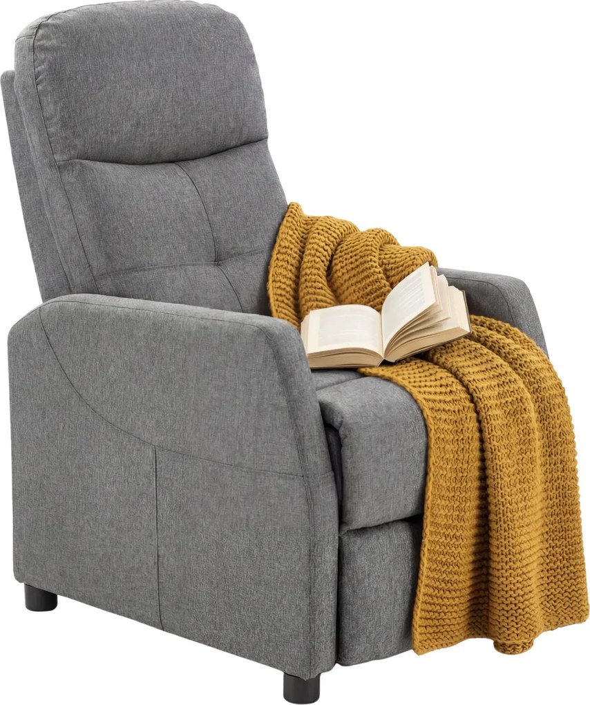 Popielaty rozkładany fotel wypoczynkowy C5-E08