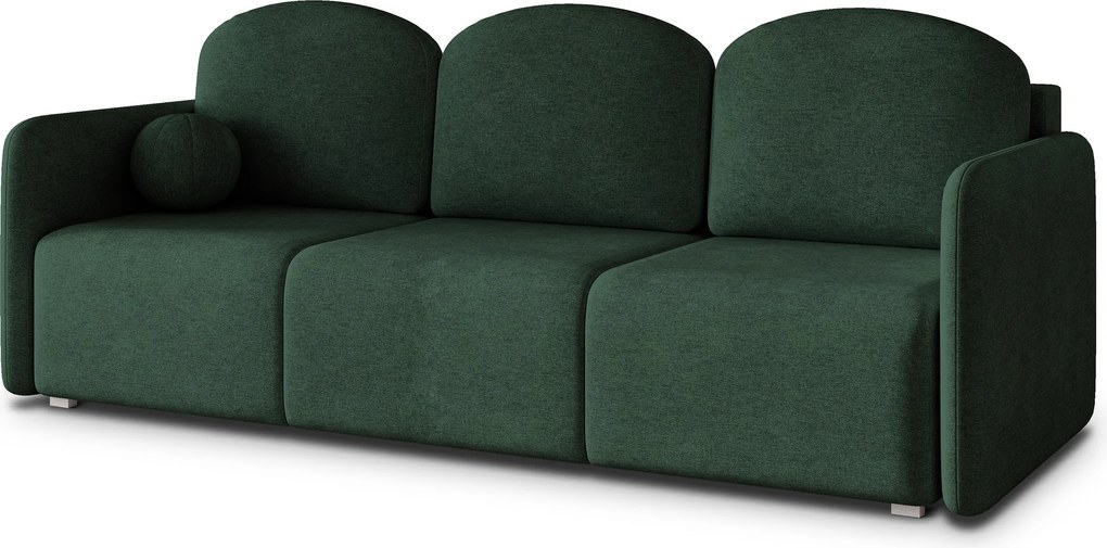 Masseno Sofa SUVI III z funkcją spania i pojemnikiem na pościel, Rozkładana sofa - Zielony, NEVE 37