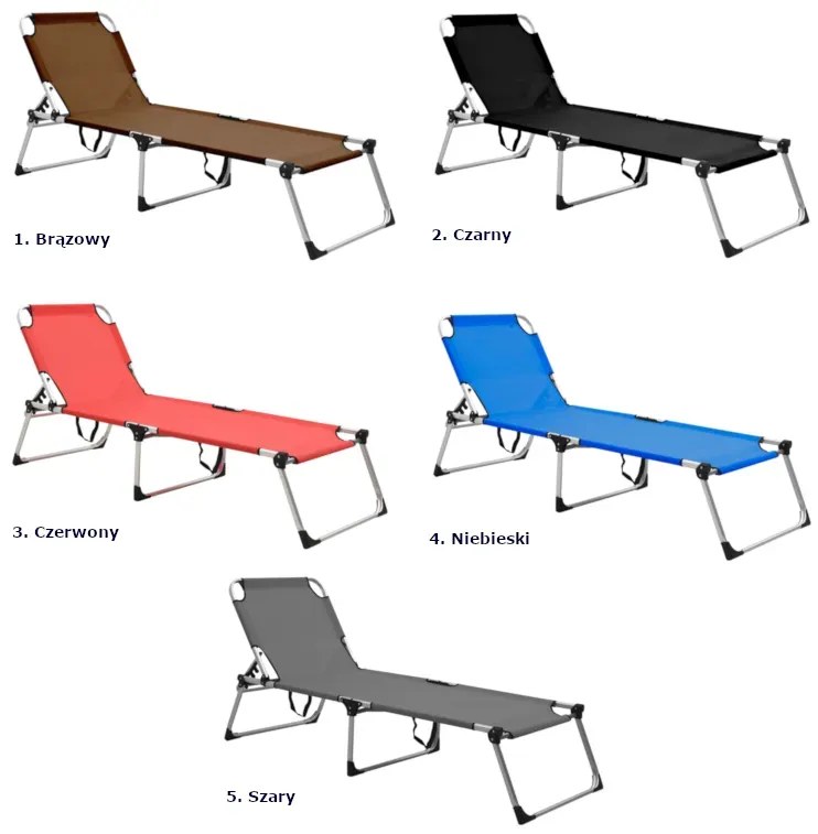 Brązowy leżak rozkładany L8-K93