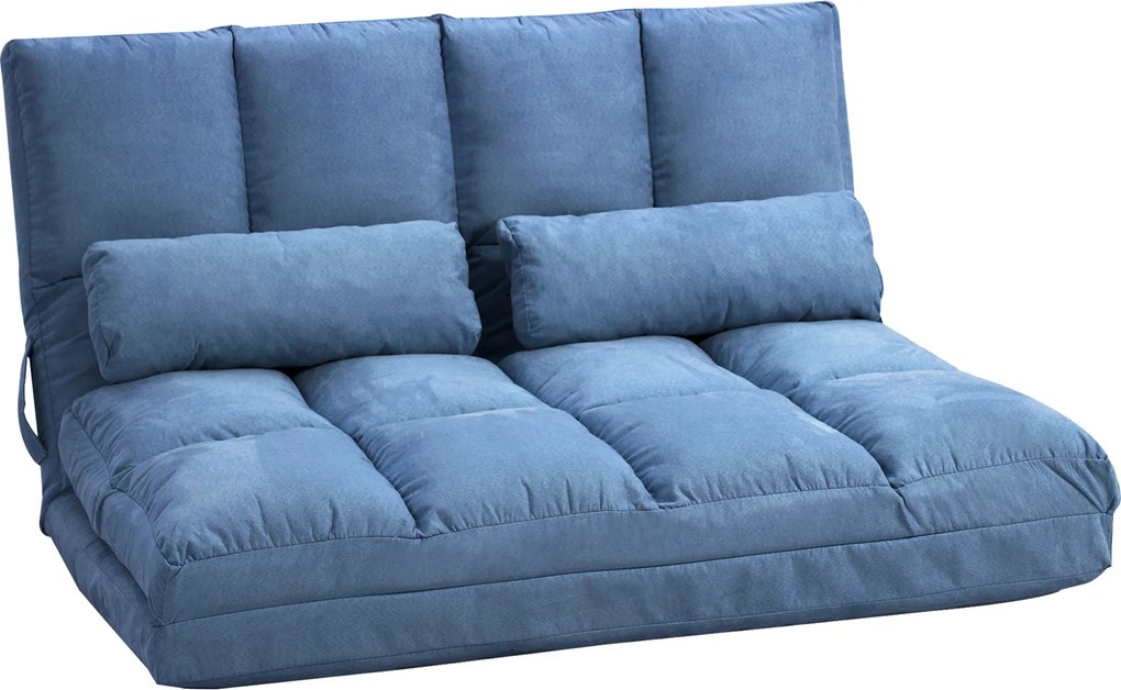 HOMCOM Wygodna Sofa Podłogowa Składana - Regulowane Oparcie, Niebieska, 102x73x60cm - Relaks w Salonie
