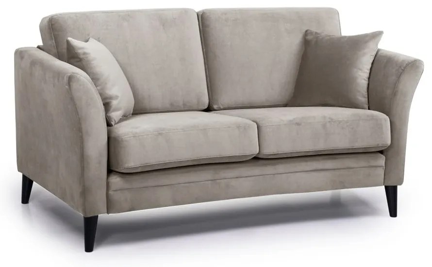 Beżowa aksamitna sofa Scandic Eden, 165 cm