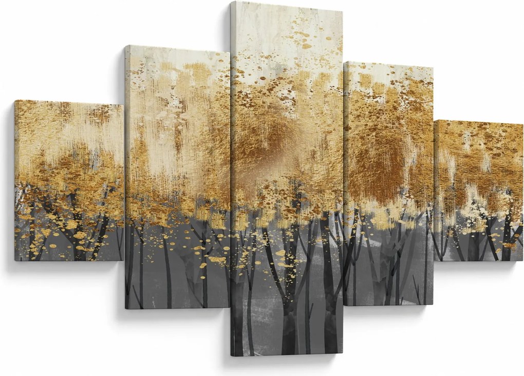 Obraz - Złote drzewa (125x70 cm)