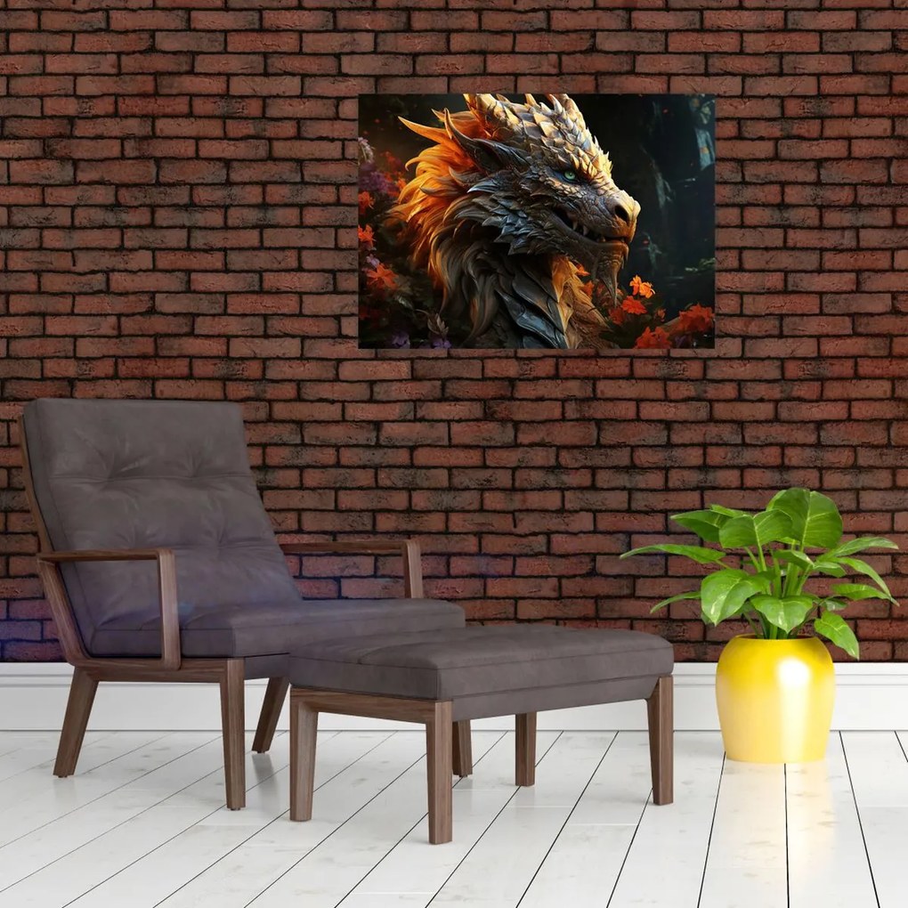 Obraz na szkle - Smok (70x50 cm)