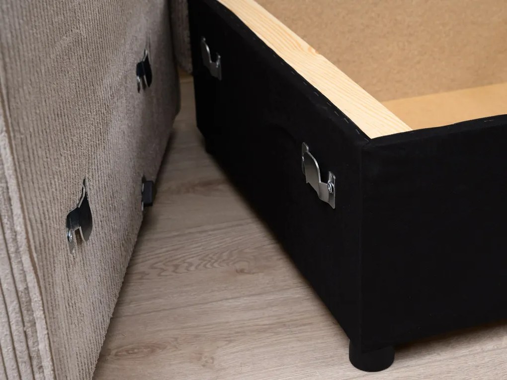 Rozkładana narożna sofa SMART COSARO jasno-szara, dwustronna + 2 poduszki GRATIS