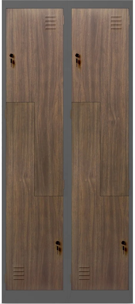 Szafa socjalna czterokomorowa Eco Design Julia 80x45x185 cm antracyt/orzech