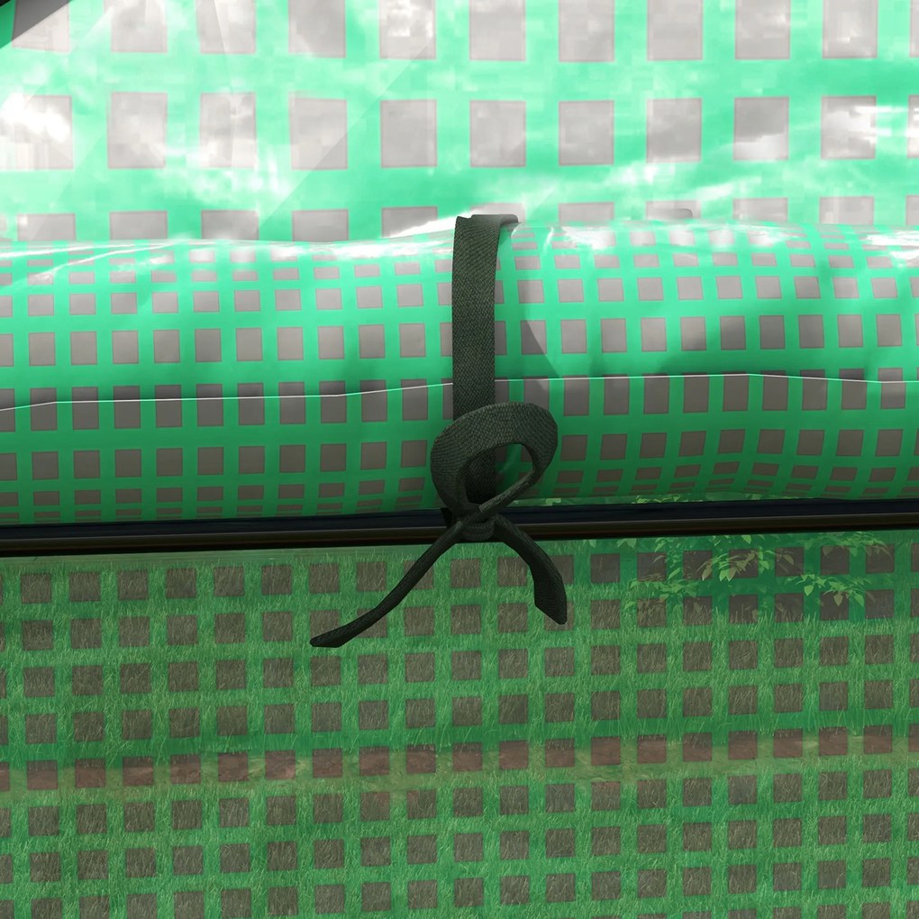 Outsunny Zastępcza Folia do Szklarni, Rolowane Drzwi, Okno Siatkowe, Zielony, 143 x 70 x 190cm, Zielony