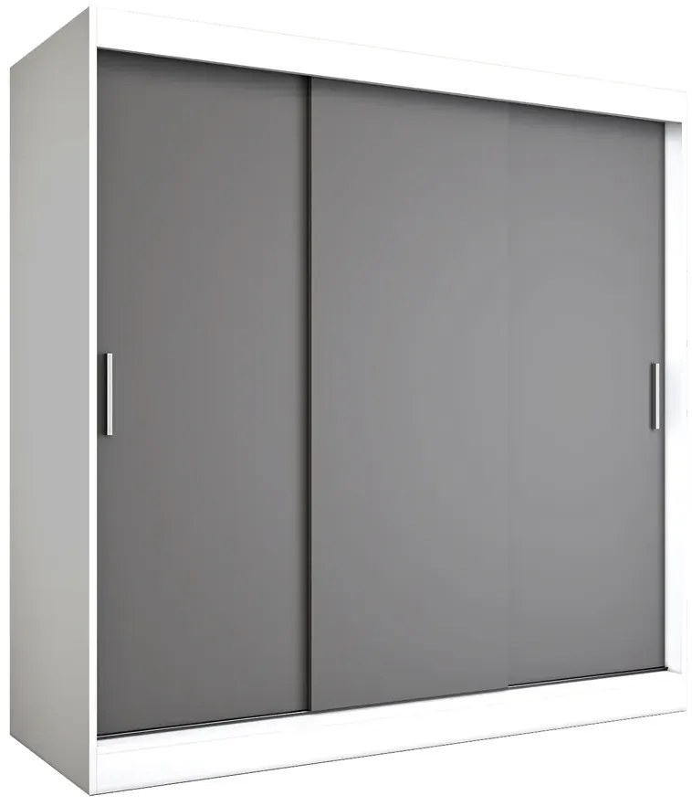 Szafa przesuwna 200 cm biały+ antracyt K3-S05