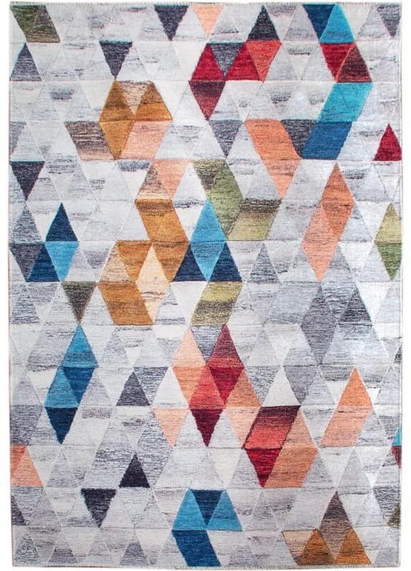 Dywan bawełniany Pescara Trójkąty wielokolorowy 120 cm x 170 cm