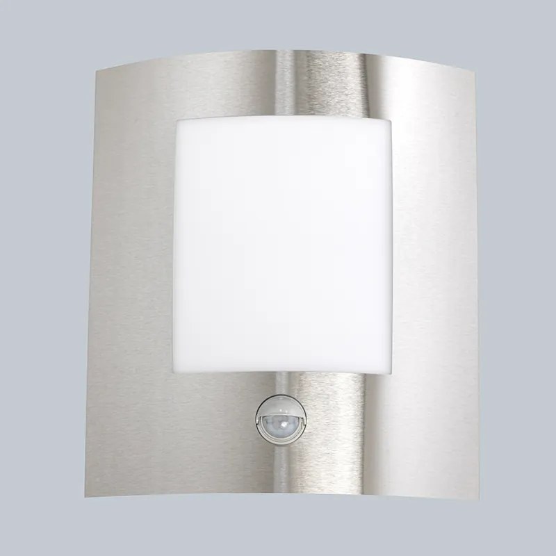Zewnetrzna Nowoczesna lampa ścienna zewnętrzna ze stali ze czujnikiem ruchu IP44 - Emmerald 1 Nowoczesny Oswietlenie zewnetrzne