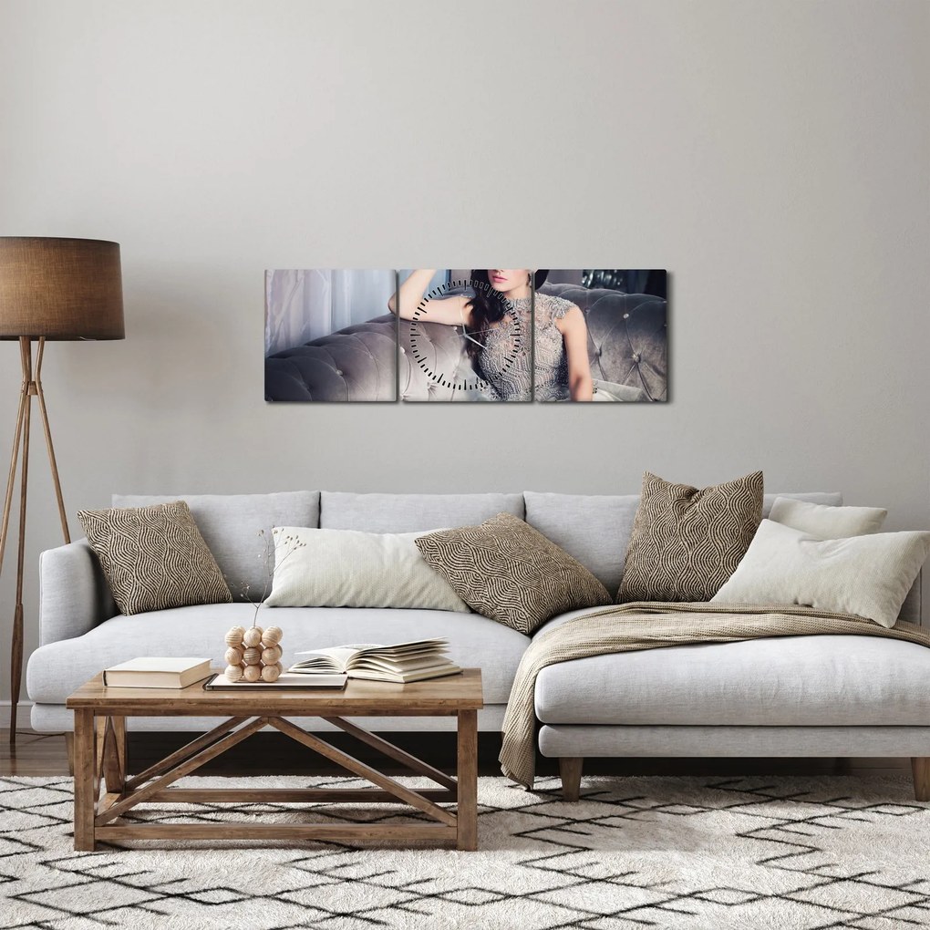 Obraz - Glamour (z zegarem) (90x30 cm)