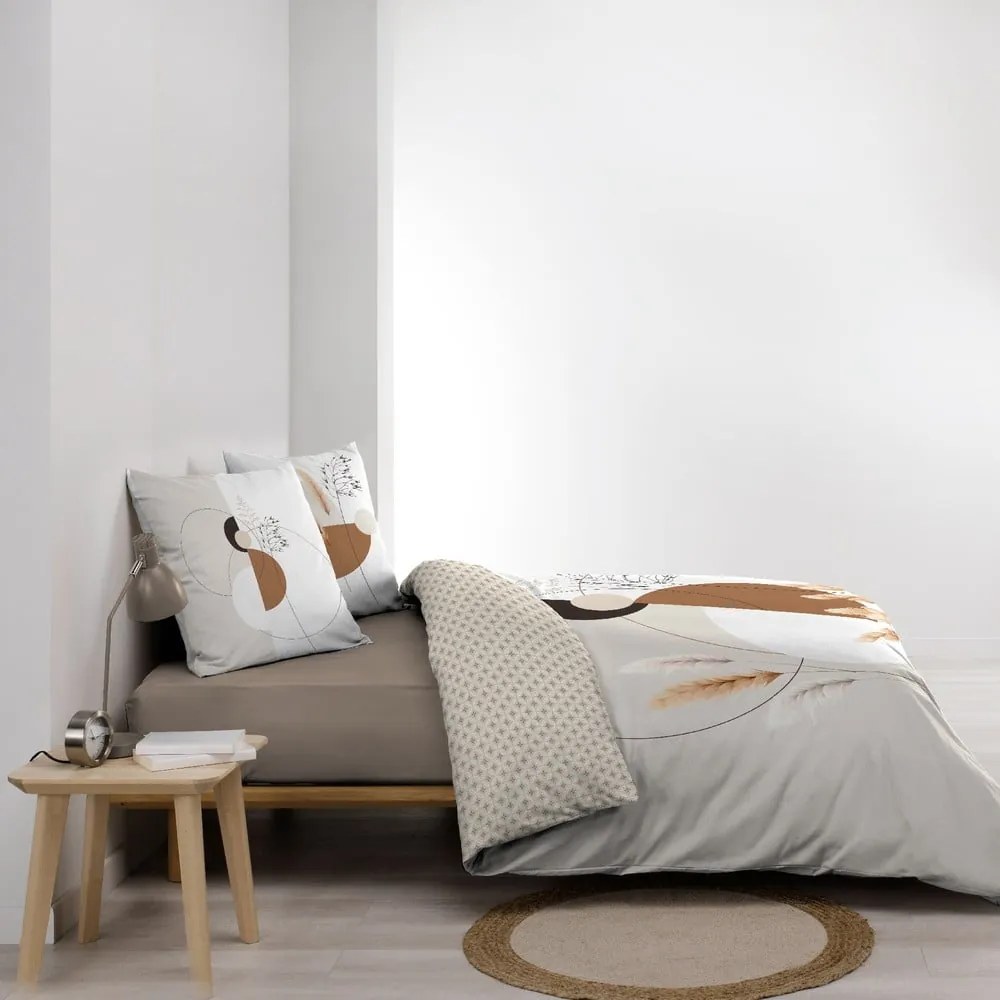 Biało-beżowa bawełniana pościel dwuosobowa 240x220 cm Natacha – douceur d'intérieur