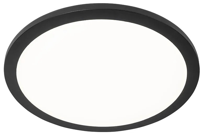 Plafon / Lampy sufitowe czarny 40 cm z LED 3-stopniowym ściemniaczem IP44 - Steve Nowoczesny Oswietlenie wewnetrzne