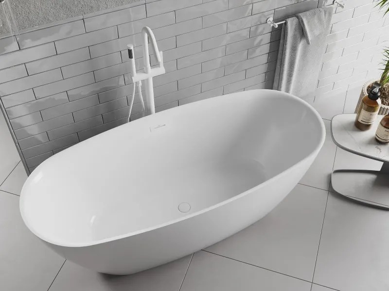 Mexen Luvo Slim wanna wolnostojąca 170 x 75 cm, biała, przelew biały - 52801707500-20