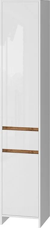 Szafka łazienkowa biały wysoki połysk/złoty dąb power 35x35x190 detmold