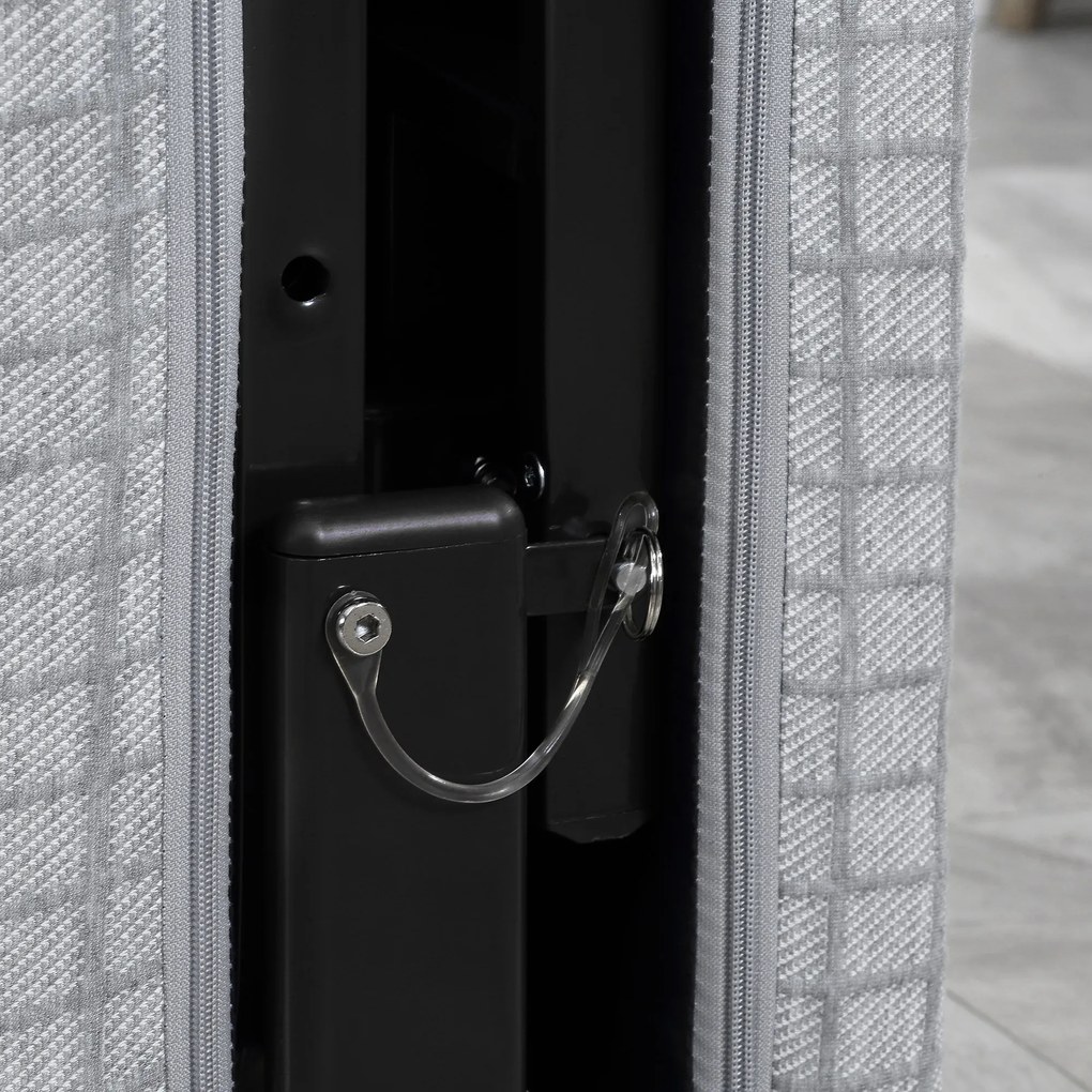 HOMCOM Łóżko Składane dla Gości z Regulowanym Oparciem Podłokietniki 8 Kółek Stal Szary Czarny 190x76x33cm | Aosom PL