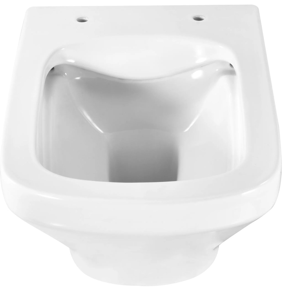 Miska WC wisząca bezkołnierzowa biała SANYA z deską wolnoopadająca typu Slim