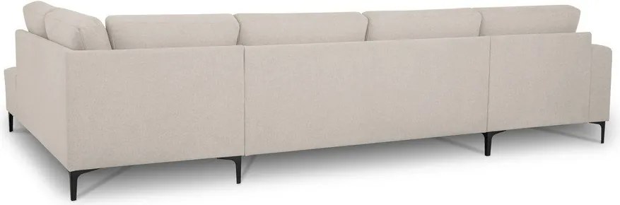 Beżowy narożnik z tkaniny szenilowej (prawostronny/w kształcie litery U) Fabian – Scandic