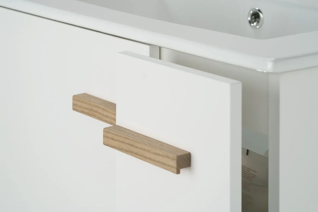 Szafka pod umywalkę L-WOOD 79 cm biały połysk KROFAM