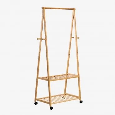 Wieszak Na Ubrania Z Szafką Na Buty Z Bambusa Kerk Bambus - Sklum