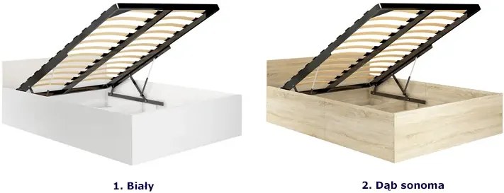 Młodzieżowe białe łóżko ze stelażem 120x200 P2-N13