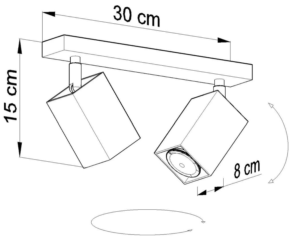 Szary loftowy plafon LED - E787-Merids