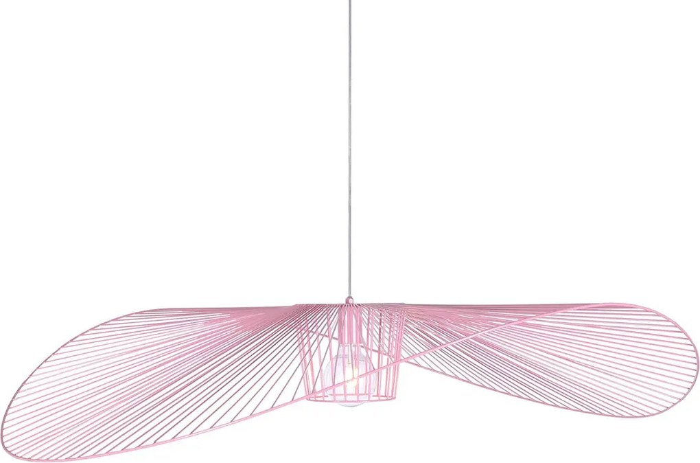 Wisząca lampa druciana kapelusz różowa C2-P49