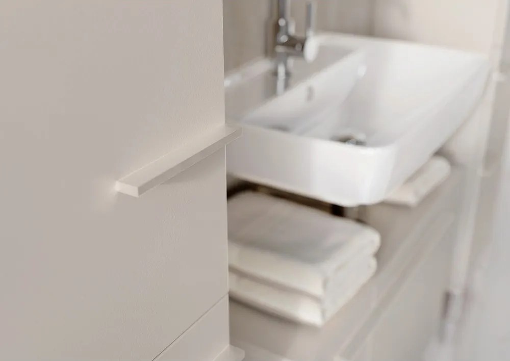 Kremowa szafka pod umywalkę z matowym wykończeniem 80x59 cm Laurino – Germania