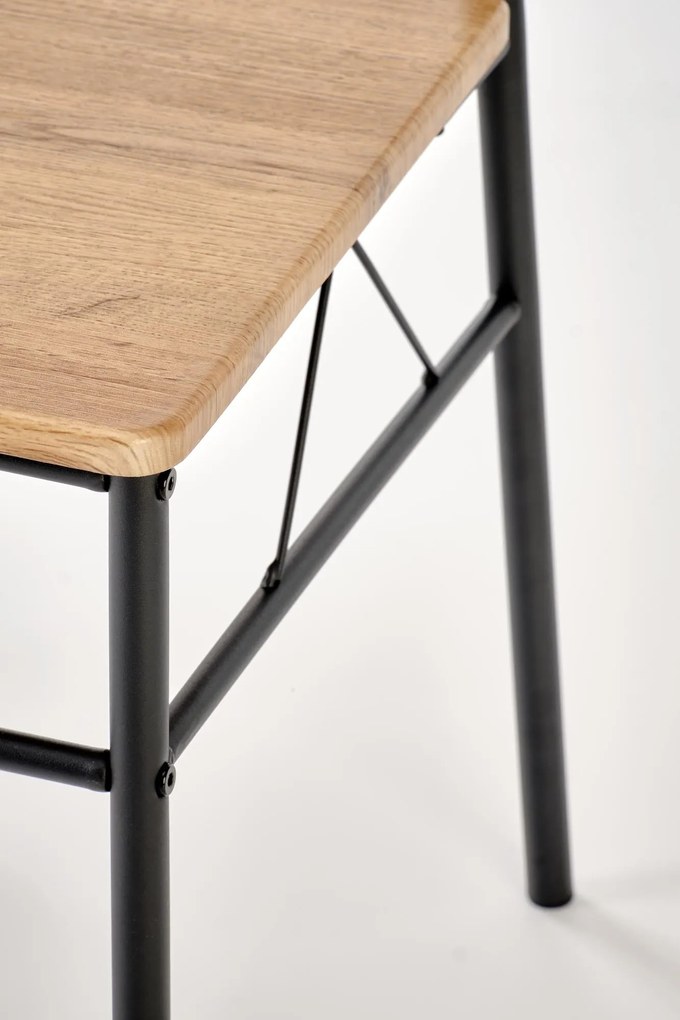 Zestaw stół + 4 krzesła dąb naturalny / czarny FAUST 3