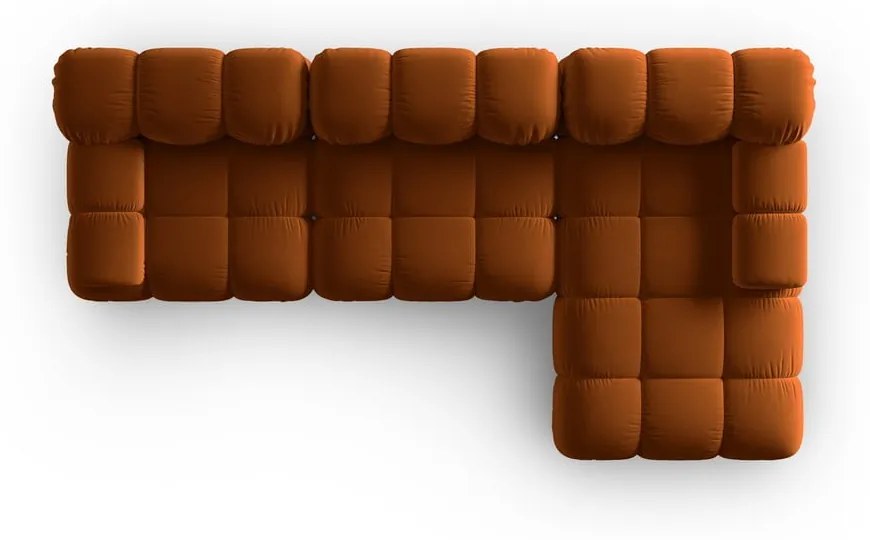 Pomarańczowa aksamitna sofa 285 cm Bellis – Micadoni Home