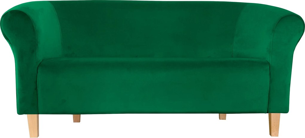 Sofa Milo tkanina Welur wygodna sofa tapicerowana do salonu i poczekalni : Kolor nogi - Drewno, Kolor tkaniny - VELVET - MG25, Typ tkaniny - Velvet, Wysokość nogi - 15 cm