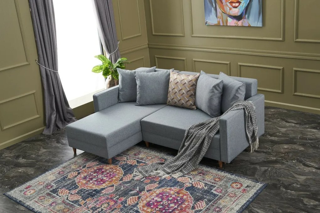 Narożna rozkładana sofa Aydam Left Blue