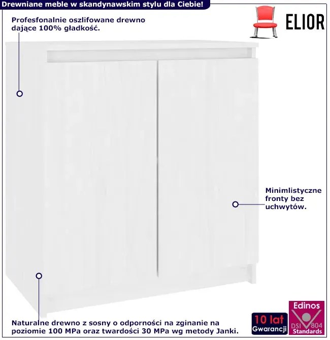 Szafka biała dwudrzwiowa drewna z litego D5-S30