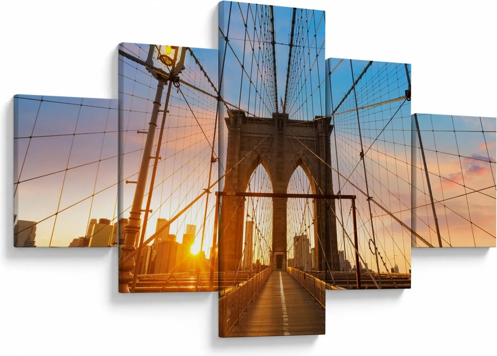 Obraz - Brooklyn Bridge, Manhattan, New York (125x70 cm)