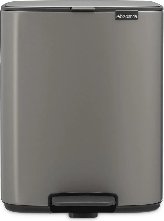 Szary stalowy kosz na śmieci z pedałem 12 l Bo – Brabantia