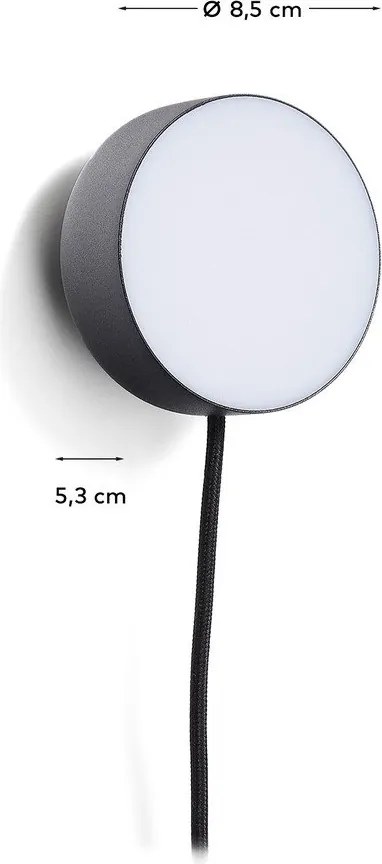 Czarna metalowa lampa punktowa LED ø 8,5 cm Orey – Kave Home