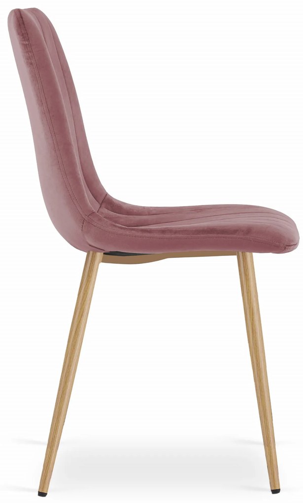 Różowe aksamitne krzesło LAVA