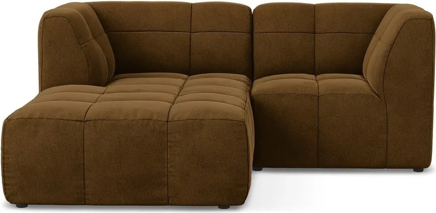 Musztardowy aksamitny narożnik (lewostronny/z szezlongiem) Aloha – Makamii