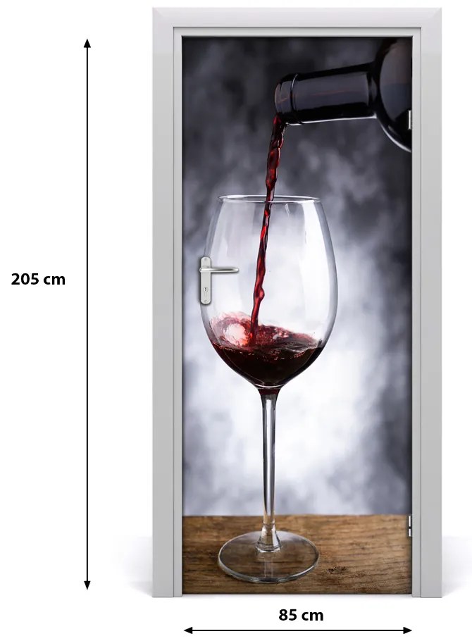 Naklejka na drzwi samoprzylepna Czerwone wino