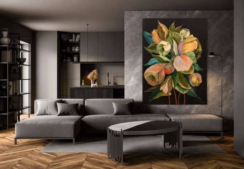 Obraz olejny Kwiaty 70x100 cm