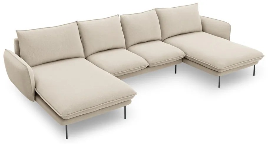 Beżowa sofa w kształcie litery U Cosmopolitan Design Vienna