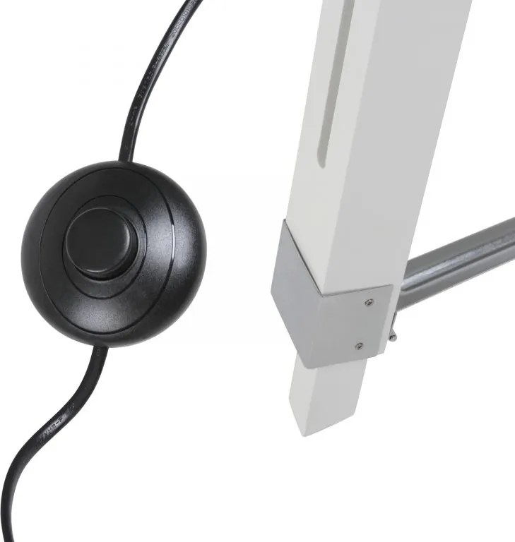 JAGO Lampa podłogowa ze statywem drewnianym, biały mat