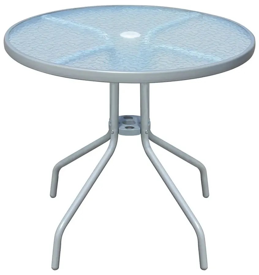 Metalowy stolik ogrodowy ze szklanym blatem - Gabriel 3X