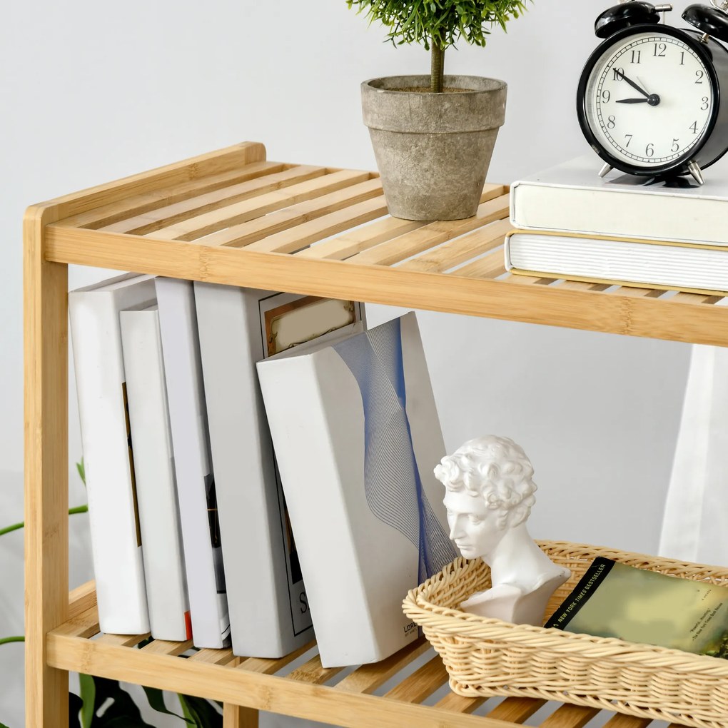 HOMCOM Regał bambusowy 4 poziomy półka kuchenna biurowa naturalny 62x33x112 cm | Aosom PL