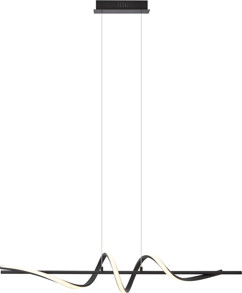 Designerska lampa wisząca czarna 110 cm z wbudowanymi diodami LED z 3-stopniową regulacją ściemniania - Wokkel