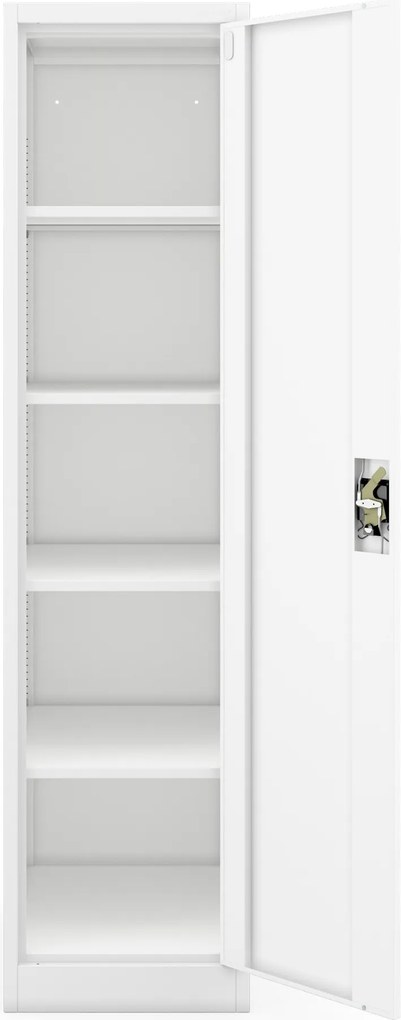 Szafa na akta kartotekowa na klucz biała, 450x1850x600 mm: ALEX D600