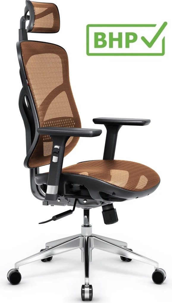 Fotel biurowy Diablo V-Basic, zgodny z normą BHP, kolor czarno-pomarańczowy