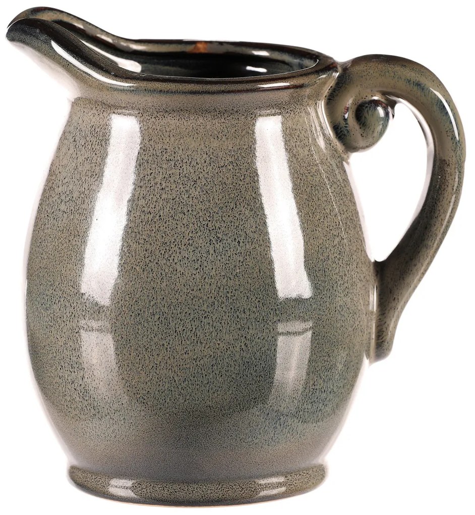 Dzbanek ceramiczny szary, 13 x 14 x 17 cm, mały, 17 cm
