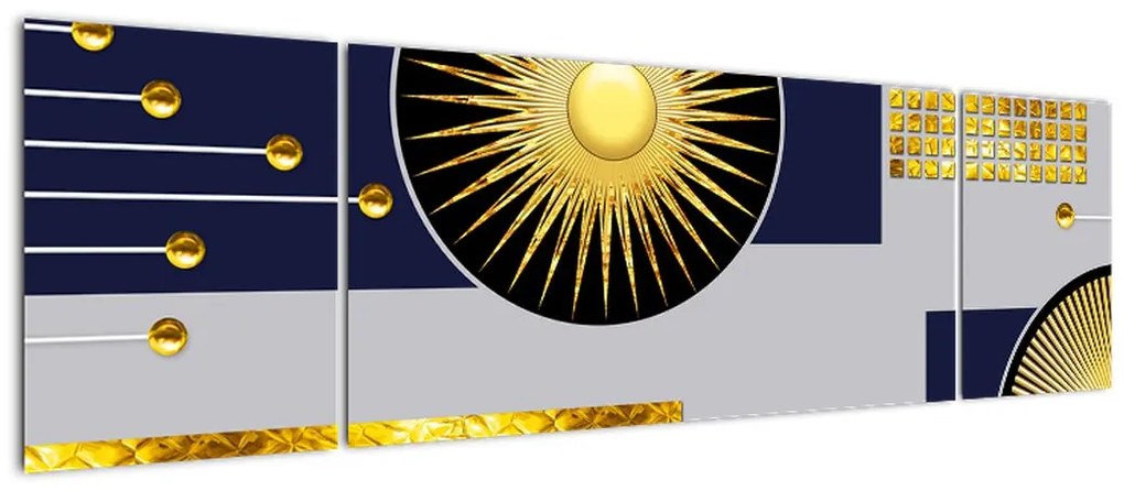 Obraz - Złote koła (170x50 cm)